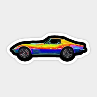 Psychedelic Vette Sticker